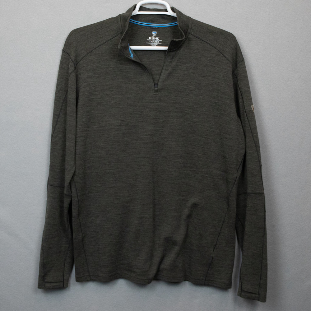 Kuhl Invigoratr grey wool blend 1/4 zip pullover sweater-XXL